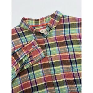 Scotch and Soda Amsterdam Shirt Organic Cotton Plaid Button Down Red Men's Sz XL